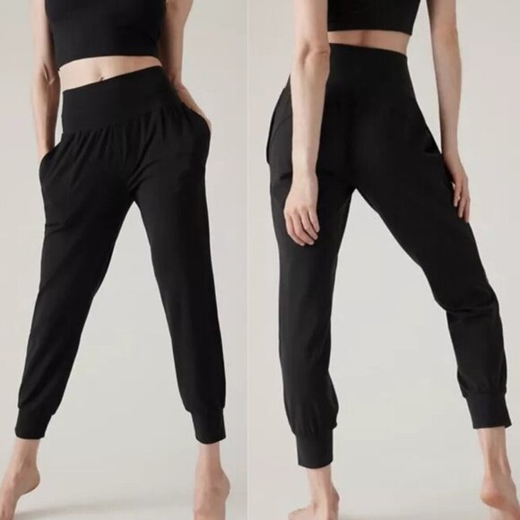 Athleta Black Salutation High Rise Jogger Athletic Pants 20623 - Picture 1 of 12